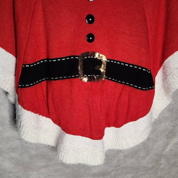 Mrs. Claus Festive Hooded Christmas Poncho - Picture 8 of 12